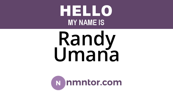 Randy Umana