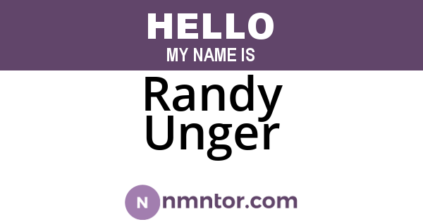 Randy Unger