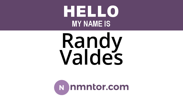 Randy Valdes