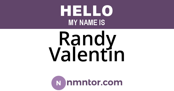Randy Valentin
