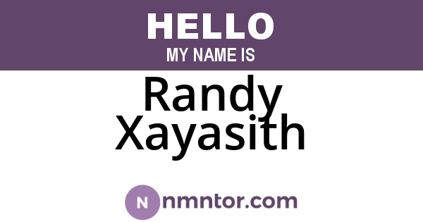 Randy Xayasith
