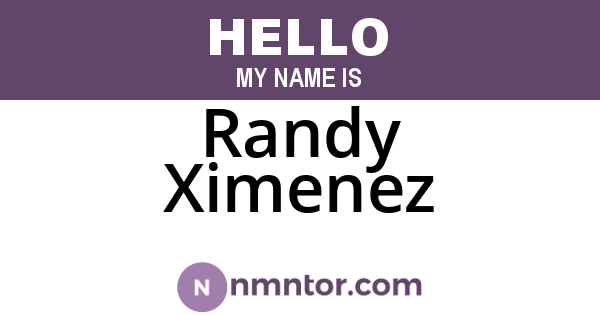 Randy Ximenez