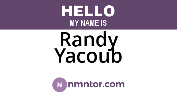 Randy Yacoub