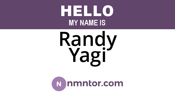 Randy Yagi