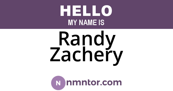 Randy Zachery