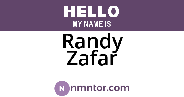 Randy Zafar