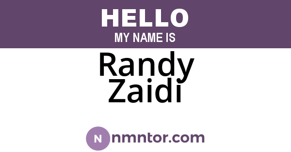 Randy Zaidi