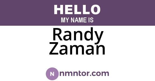 Randy Zaman