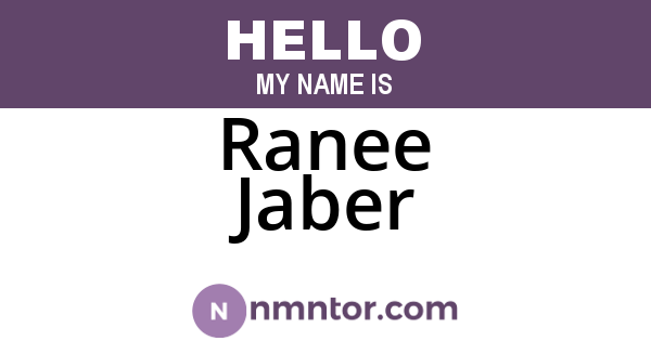 Ranee Jaber