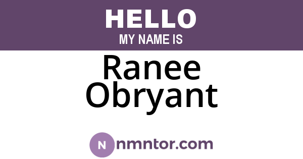 Ranee Obryant