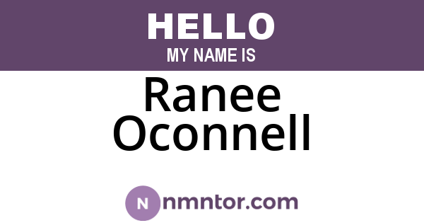 Ranee Oconnell