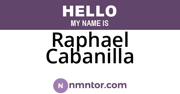 Raphael Cabanilla