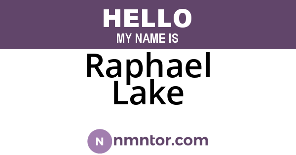 Raphael Lake