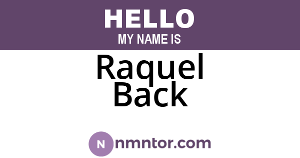 Raquel Back