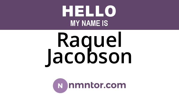 Raquel Jacobson