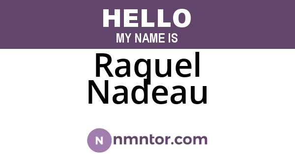 Raquel Nadeau
