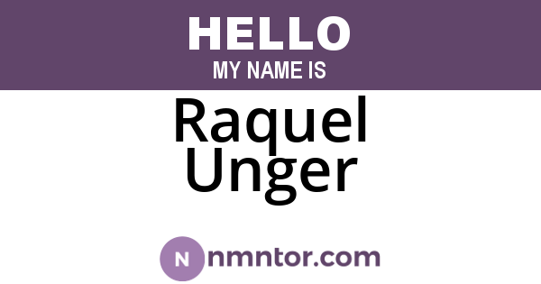 Raquel Unger