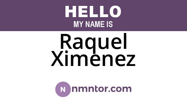 Raquel Ximenez