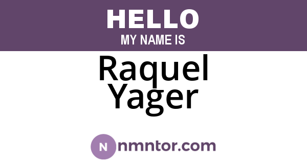Raquel Yager