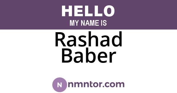 Rashad Baber