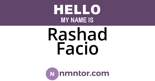 Rashad Facio