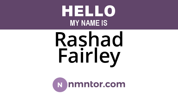 Rashad Fairley