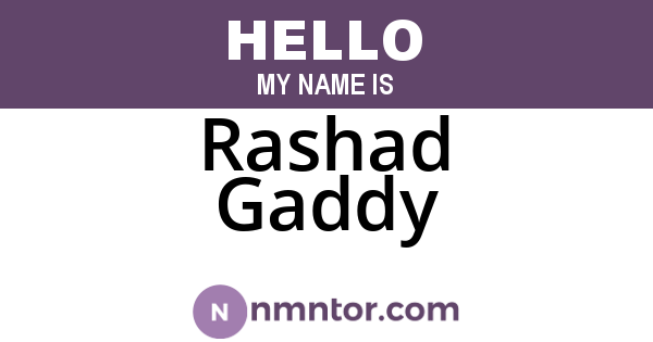 Rashad Gaddy