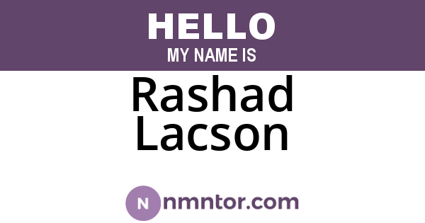 Rashad Lacson
