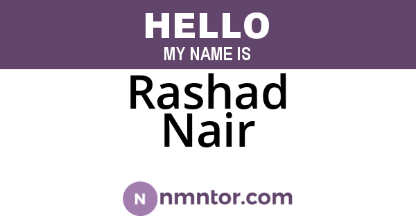 Rashad Nair