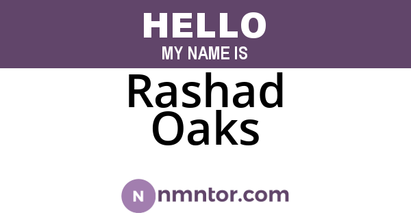 Rashad Oaks