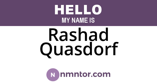 Rashad Quasdorf