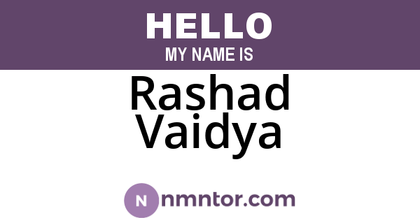 Rashad Vaidya