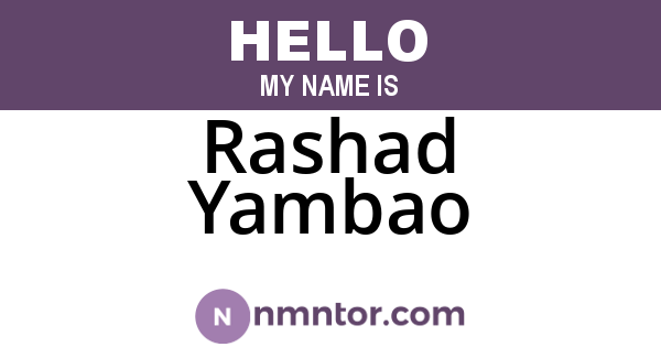 Rashad Yambao