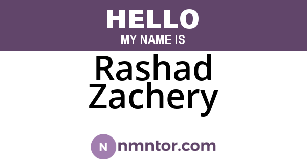 Rashad Zachery