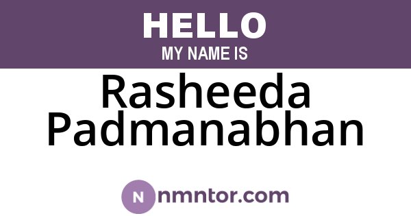 Rasheeda Padmanabhan