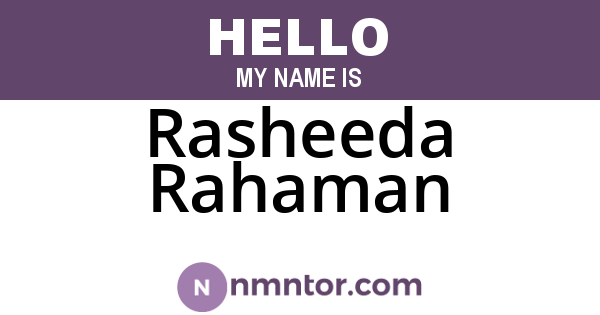 Rasheeda Rahaman