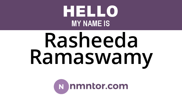 Rasheeda Ramaswamy