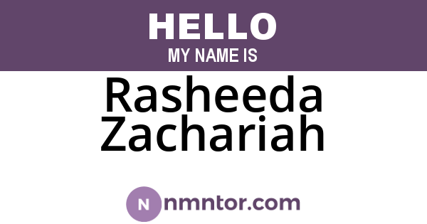 Rasheeda Zachariah