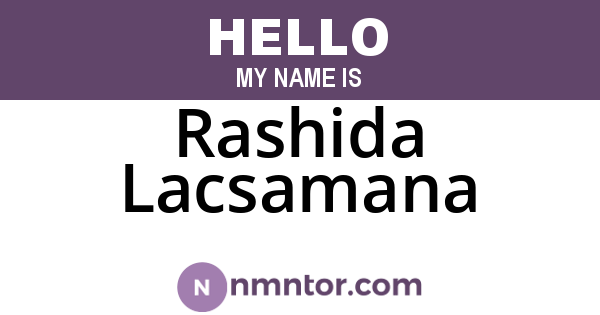 Rashida Lacsamana