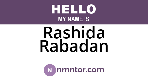 Rashida Rabadan