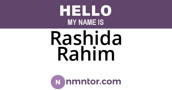 Rashida Rahim