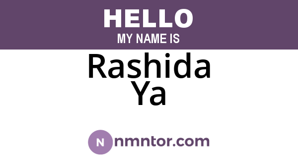 Rashida Ya