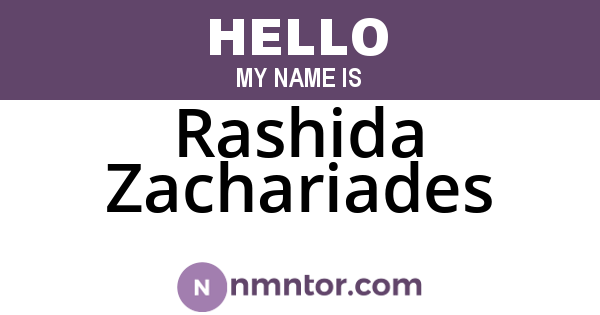 Rashida Zachariades