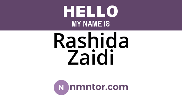 Rashida Zaidi