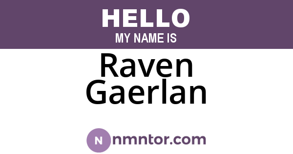 Raven Gaerlan