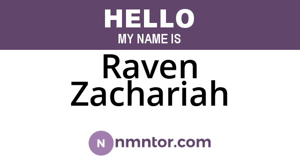 Raven Zachariah