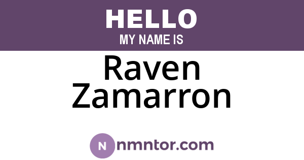 Raven Zamarron