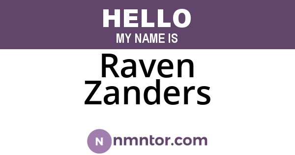 Raven Zanders