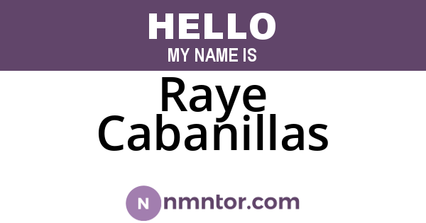 Raye Cabanillas