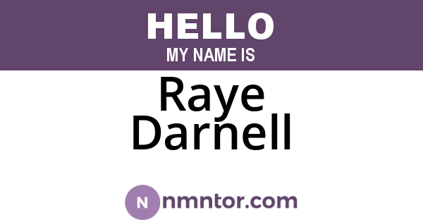 Raye Darnell